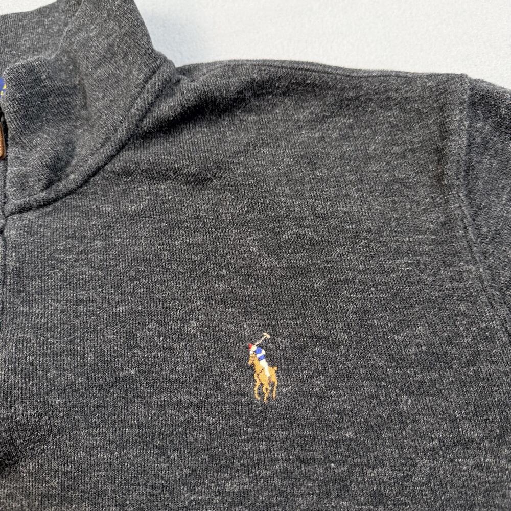 Polo Ralph Lauren Sweater Mens XL Gray Estate Rib Quarter Zip Cotton Pullover - Picture 7 of 10
